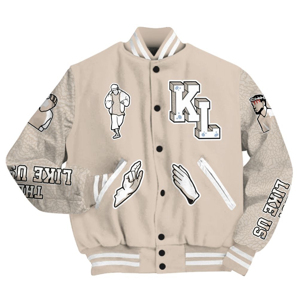 Varsity Jacket To Match Desert Sand 3s - Dislike Us Graphic All Over Print