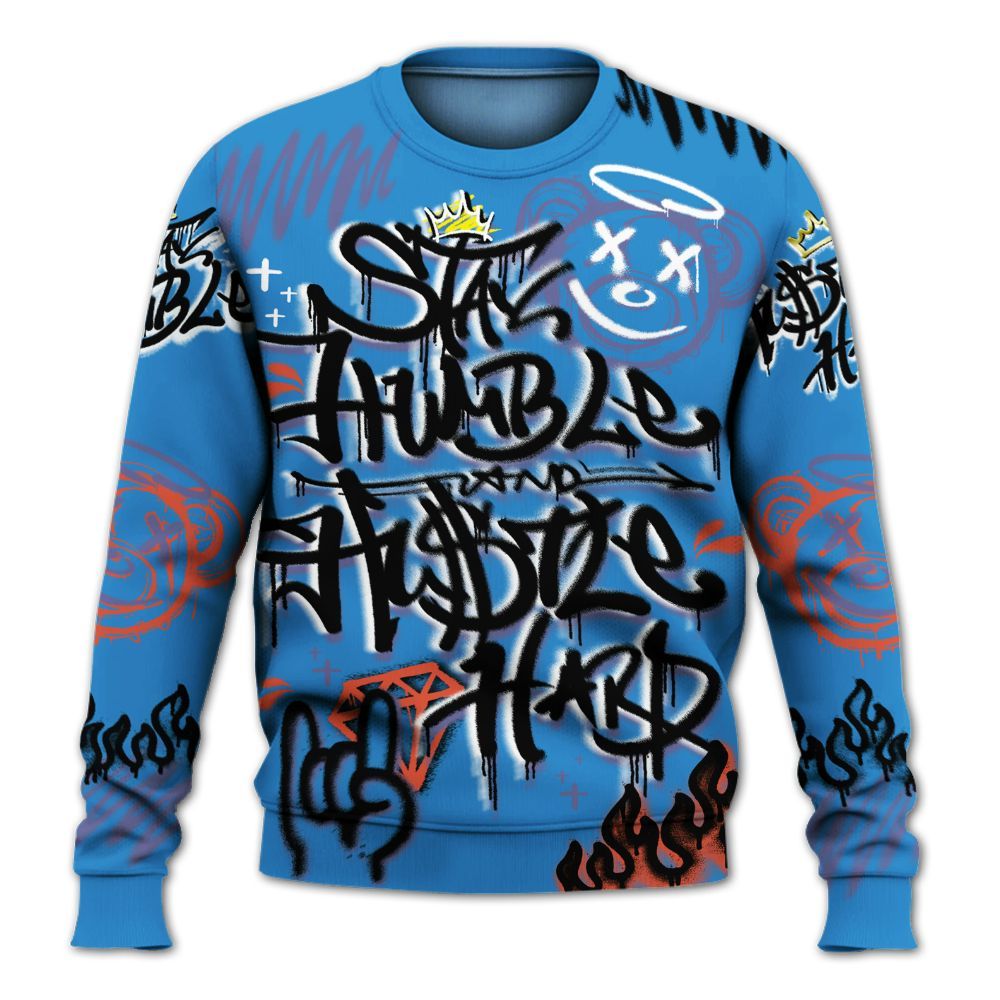 Sweatshirt To Match Hi-Res Blue 700s - Humble Drip Streetwear Graffity All Over Print