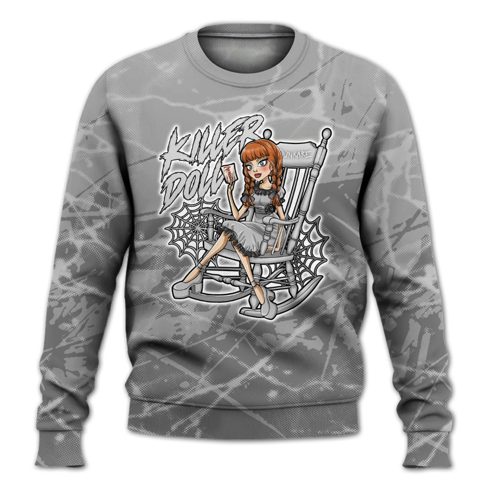 Sweatshirt To Match Black Wolf Grey 12s - Killer Doll-A Halloween Profound All Over Print