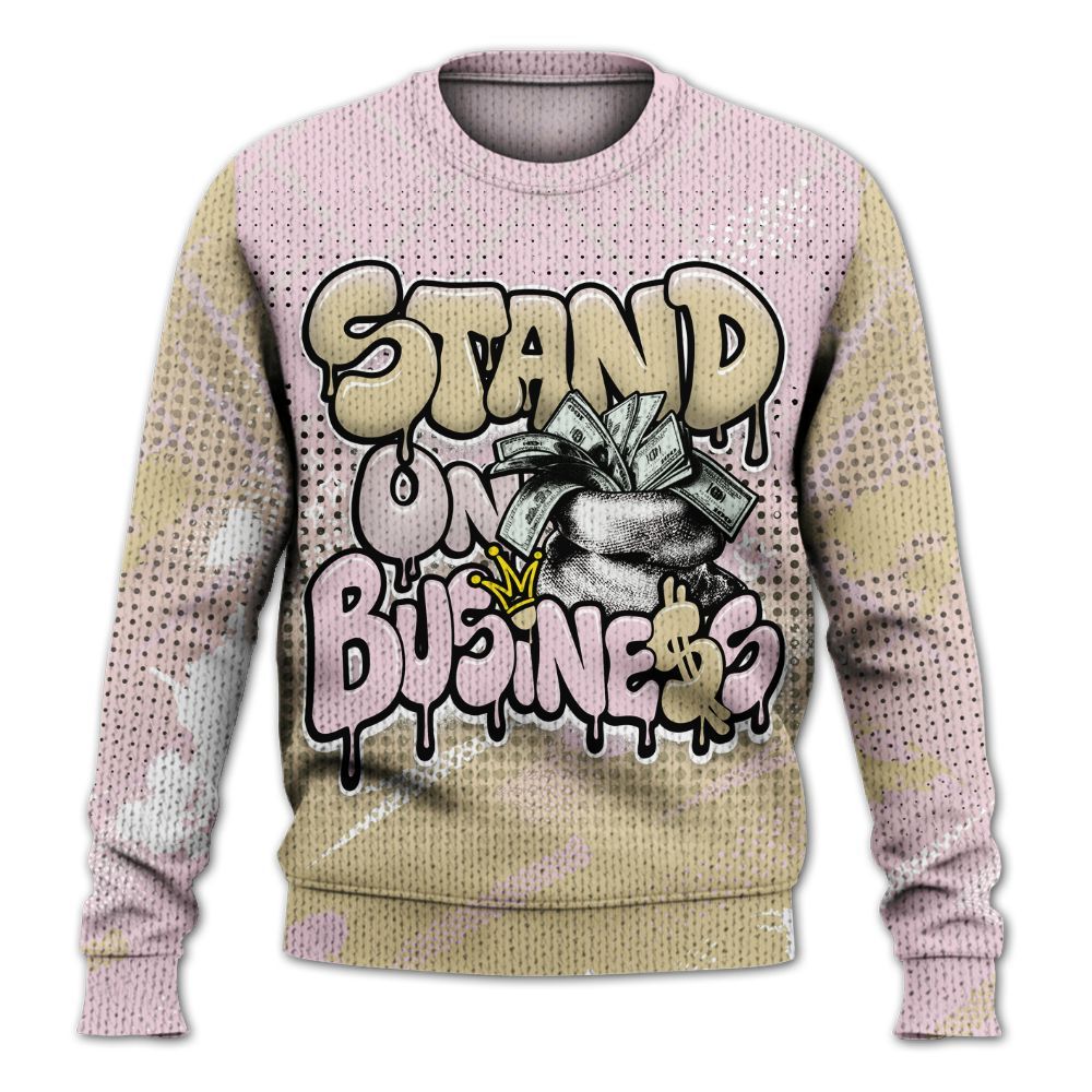 Sweater To Match Denim Iced Carmine 4s - Halftone Stand Business Dripping Graphic