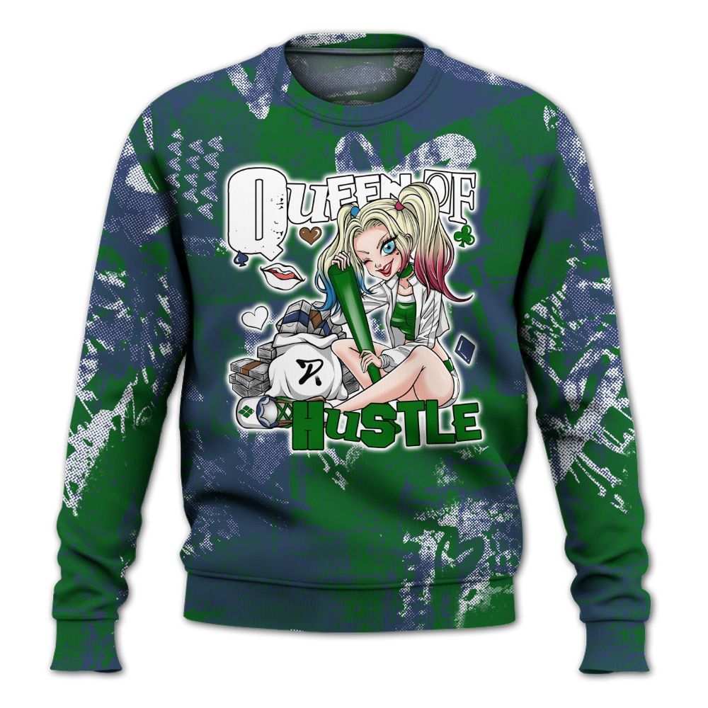 Sweatshirt To Match Midnight Navy 13s - Hustles Quiinn Heart Grunge All Over Print