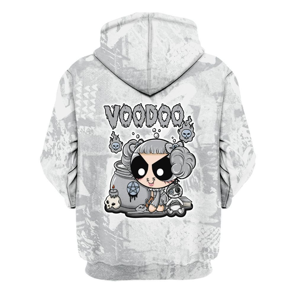 Hoodie To Match Low OG Wolf Grey 1s - Voodooz Heart Grunge All Over Print