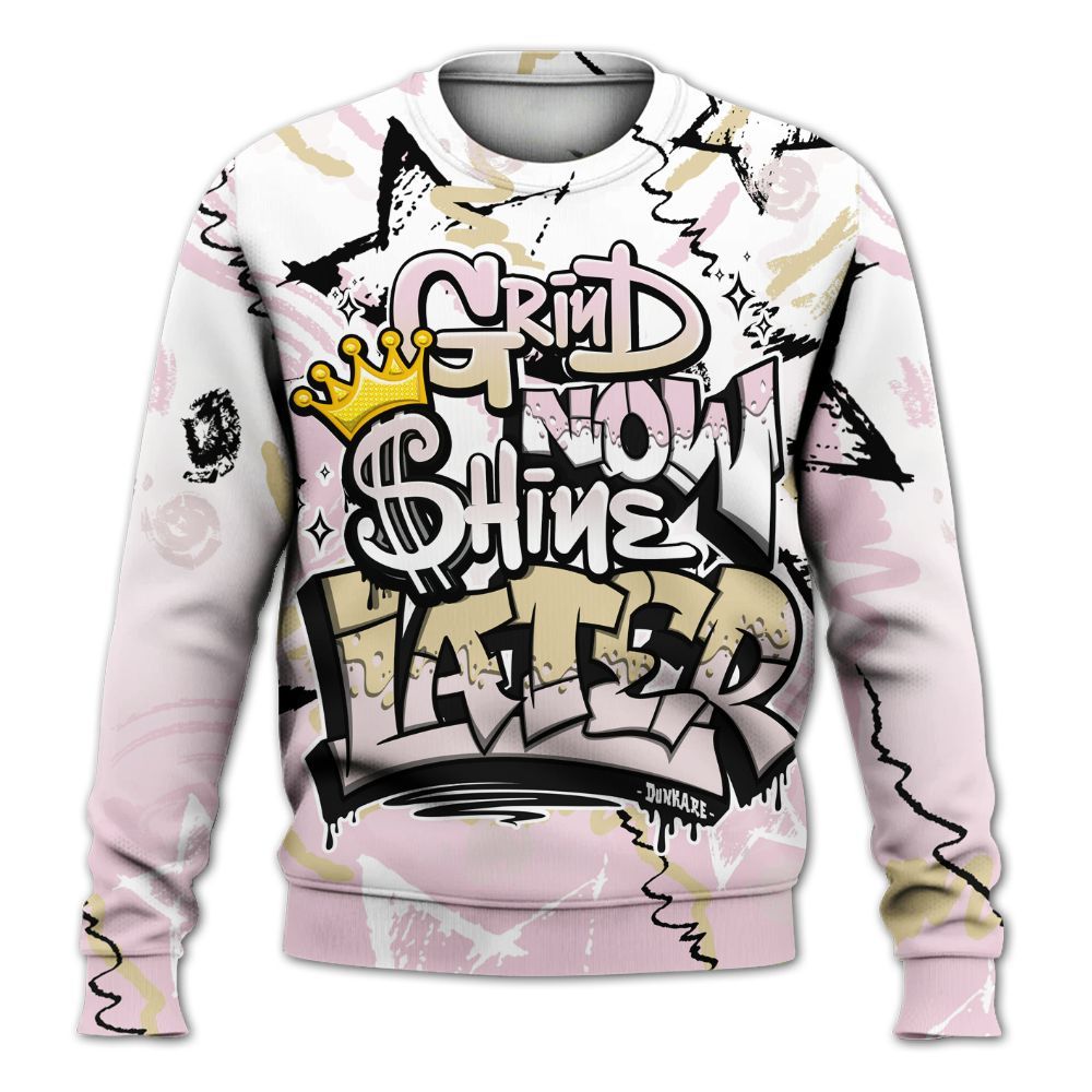 Sweatshirt To Match Denim Iced Carmine 4s - Grind Shine Later Drip All Over Print