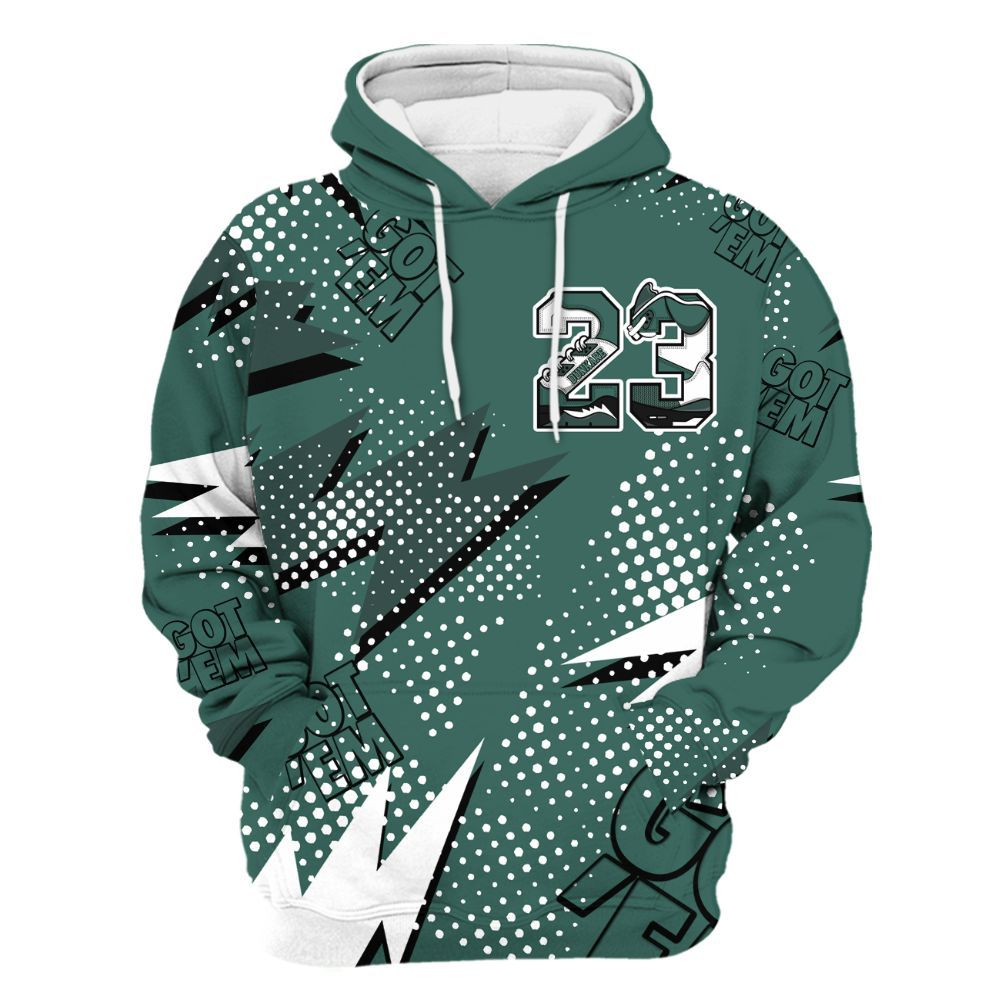 Hoodie To Match Low OG Oxidized Green 1s - Custom Name Number 23 5s All Over Print