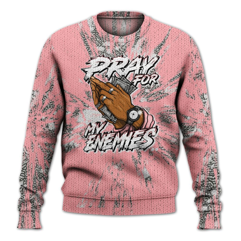 Knitted Sweater To Match Retro Wings 3s - Prayed For Enemies Graphic Luxury