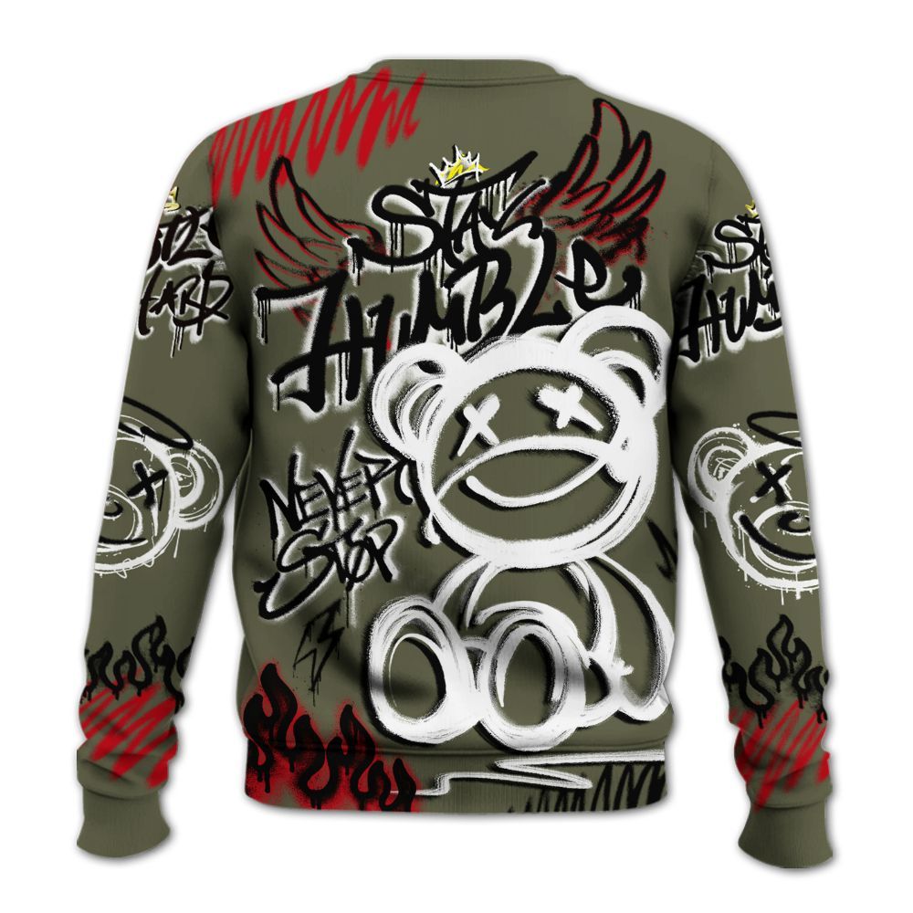 Sweatshirt To Match Low OG Medium Olive 1s - Humble Drip Streetwear Graffity All Over Print