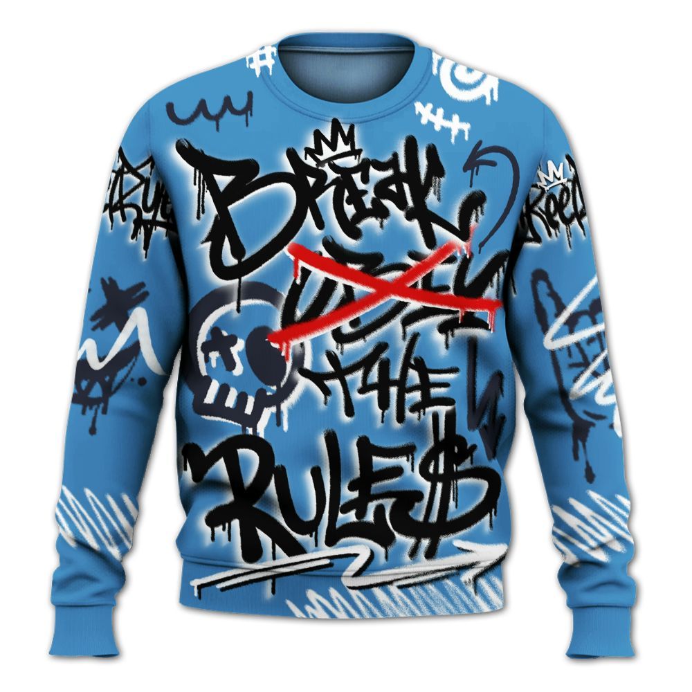 Sweatshirt To Match Low OG Obsidian 1s - Break Rules Streetwear All Over Print