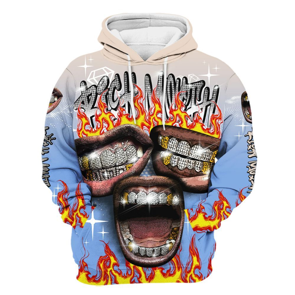 Hoodie To Match Air Max 1 Royal Pulse - Rich Mouth Fire Rap Retro 90s All Over Print