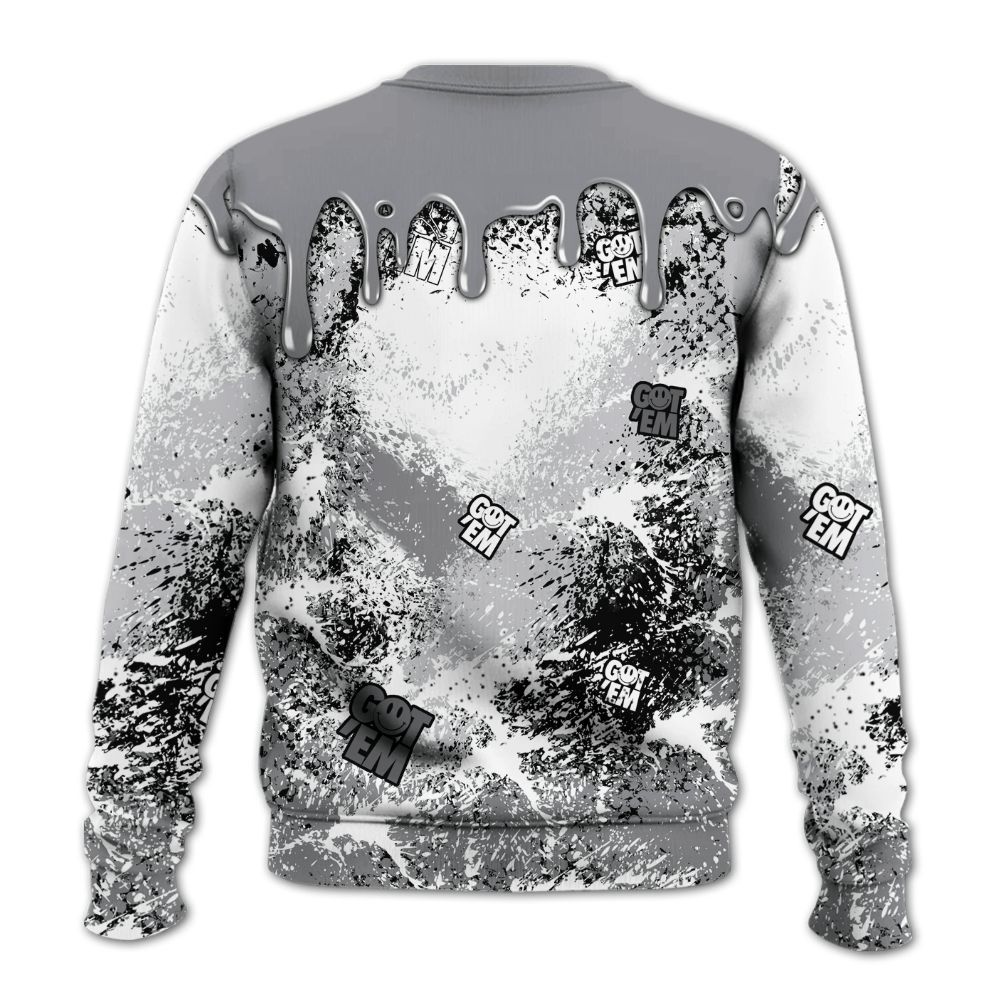Sweatshirt To Match Retro Wolf Grey 5s - Dripping 23 Drip All Over Print