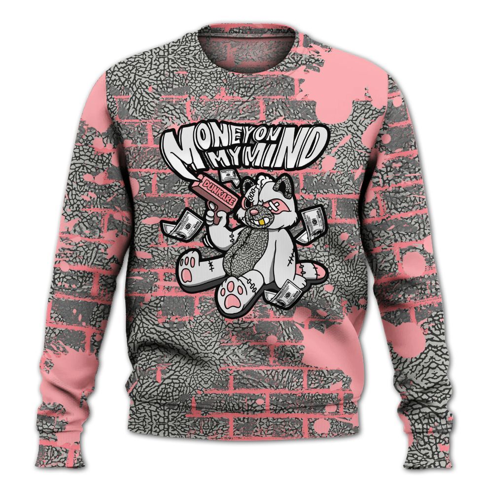 Sweatshirt To Match Retro Wings 3s - Money On My Mind Raccoon Brick All Over Print