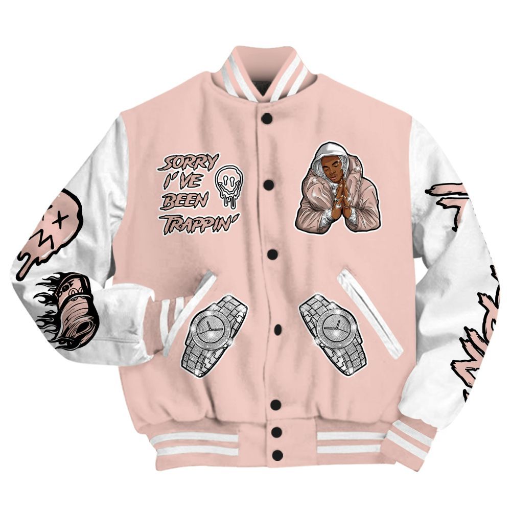 Varsity Jacket To Match Low Legend Pink 11s - Trappin' Unique All Over Print