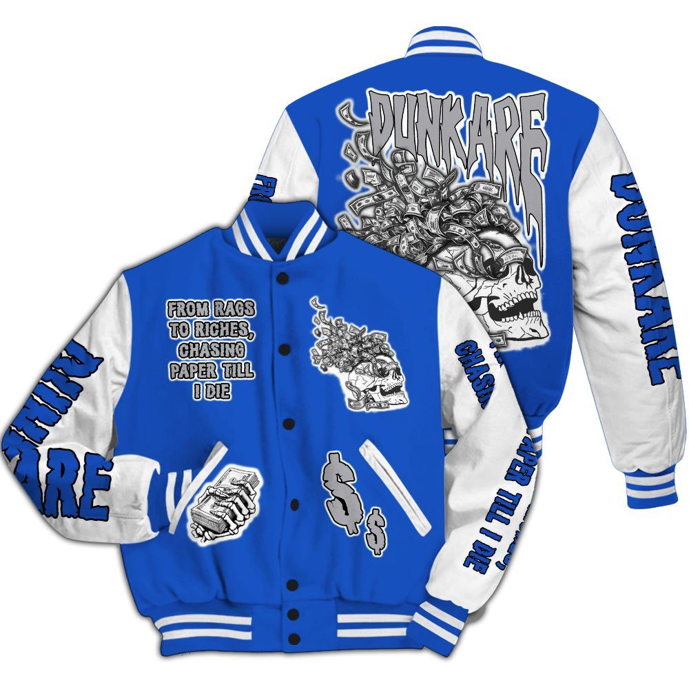 Varsity Jacket To Match Retro Stealth 5s - From Rags To Riches All Over Print