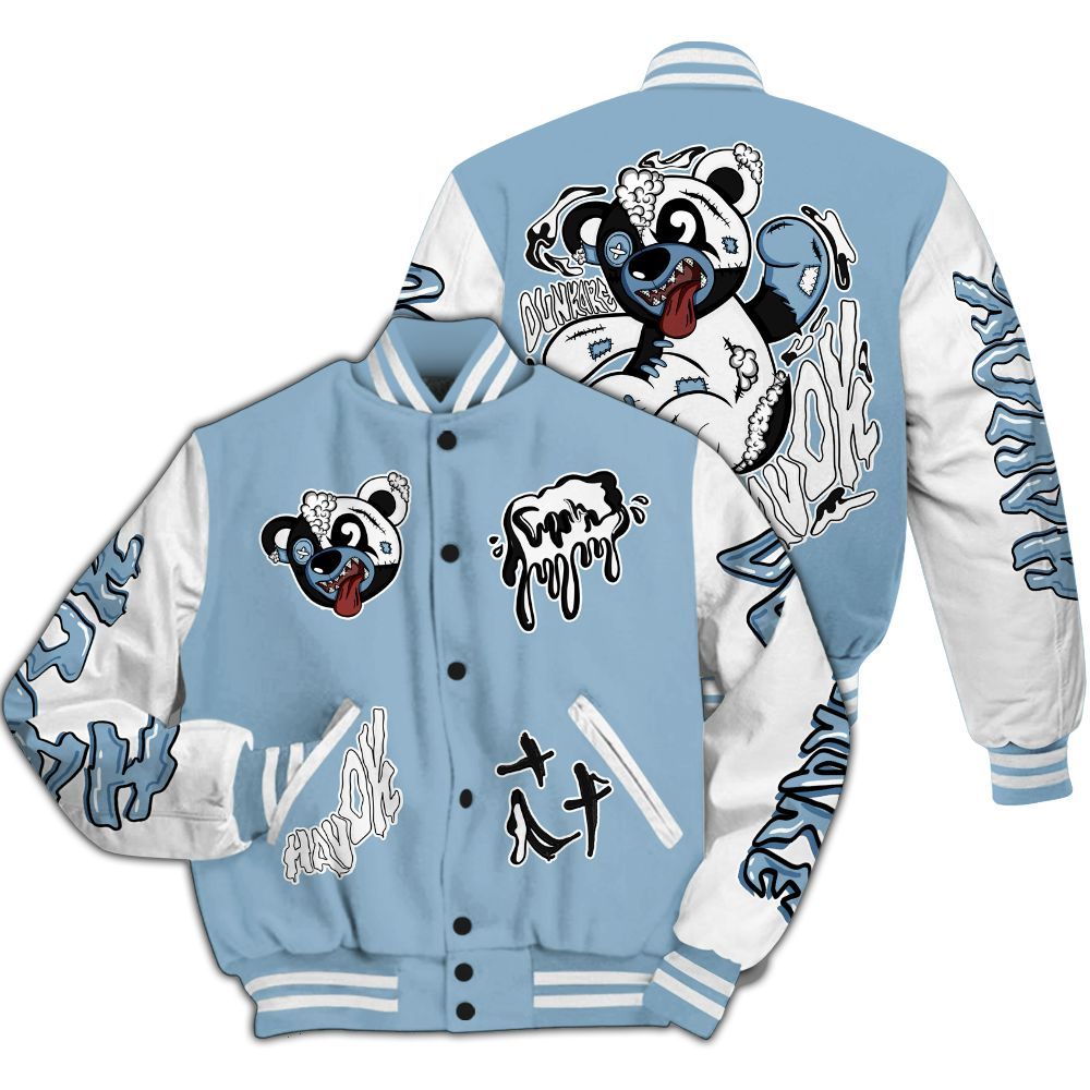 Varsity Jacket To Match High University Blue 1s - Havok Bear All Over Print