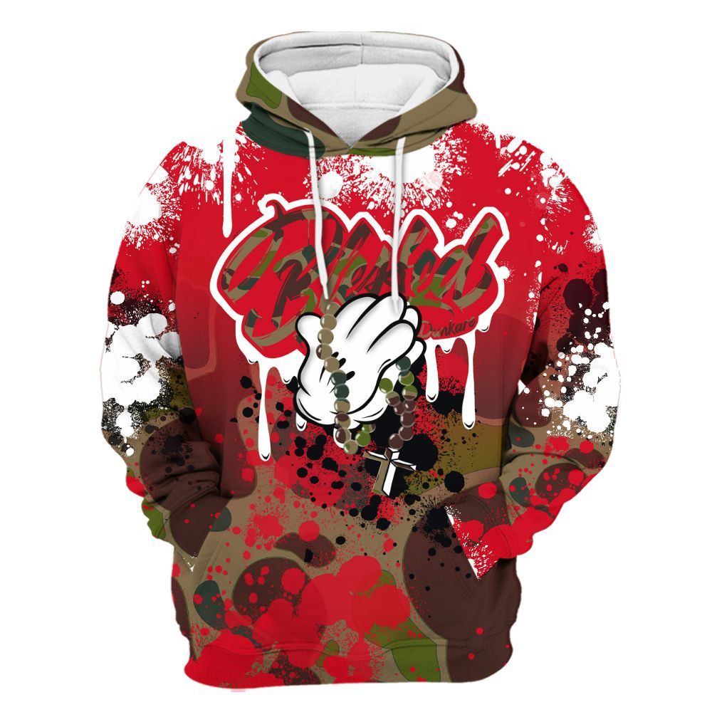 Hoodie To Match Air Max 90 Duck Camo Red - God Blessed Ink Drip All Over Print