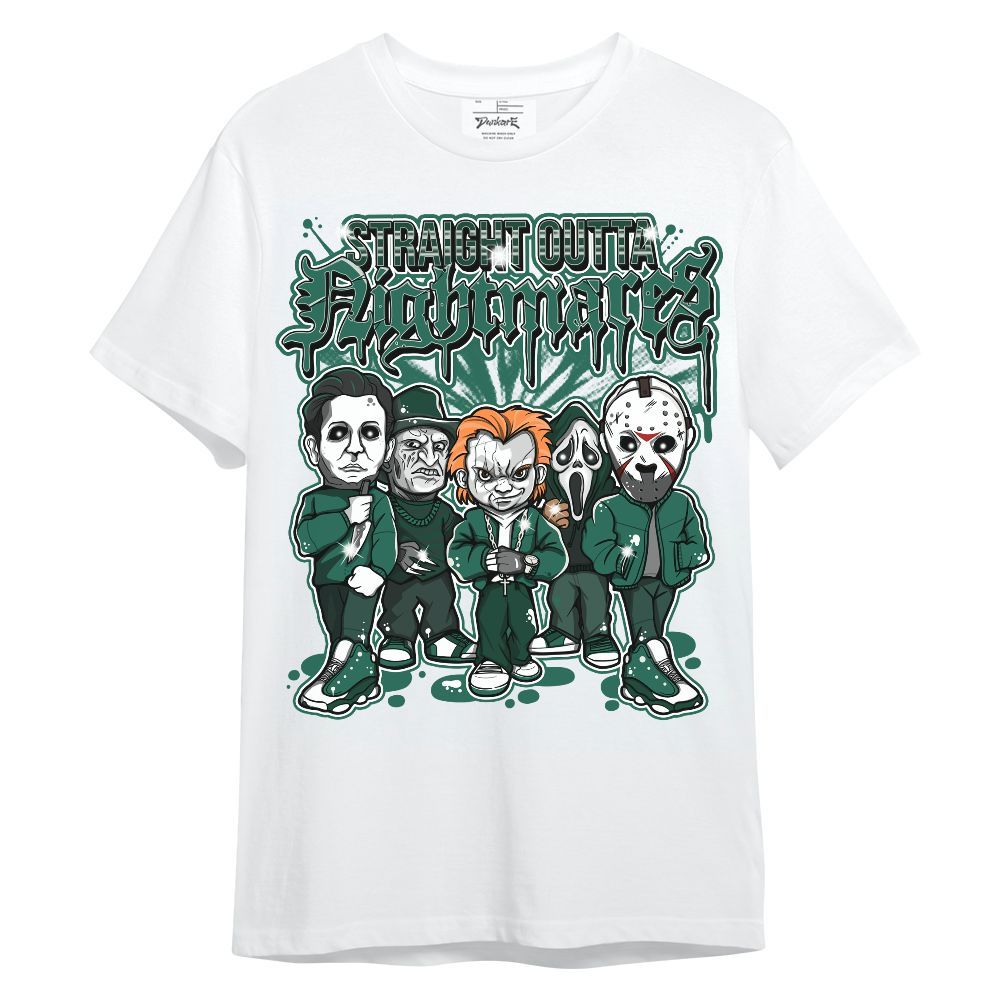 Shirt To Match Oxidized Green 4s - Halloween Straight Outta Nighmares Graphic Unisex Shirt