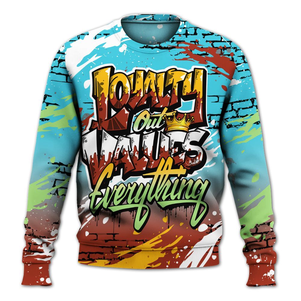 Sweatshirt To Match SB Dunk Di'Orr Greenwood - Values Of Loyalty Drip All Over Print