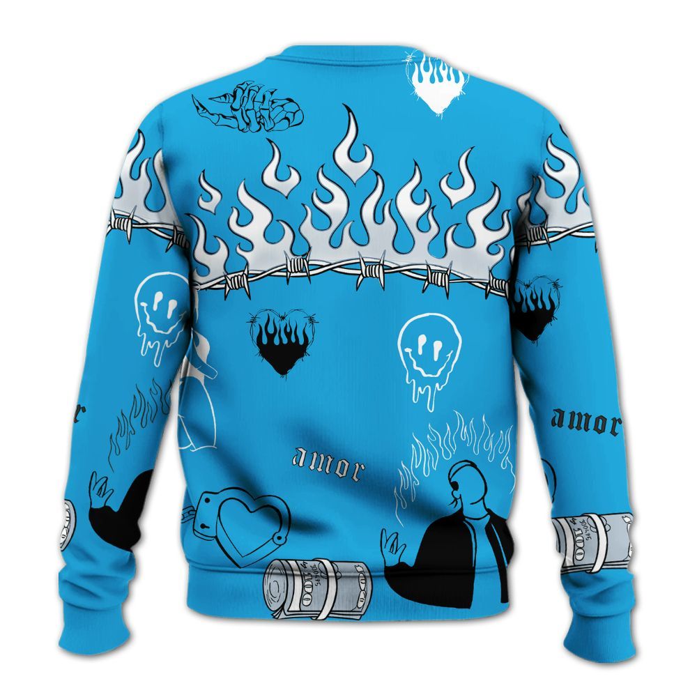 Sweatshirt To Match University Blue Low 2026 11s - Snake Trust No One All Over Print