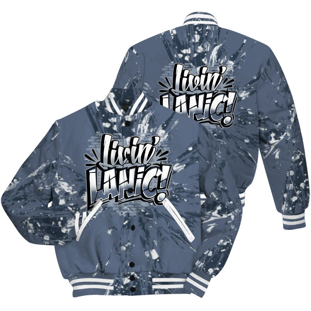 Varsity Jacket To Match Low Diffused Blue 11s Shirt - Living Large Graphic Luxury All Over Print