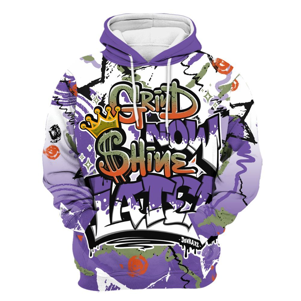 Hoodie To Match Canyon Purple 4s - Grind Shine Later Drip All Over Print