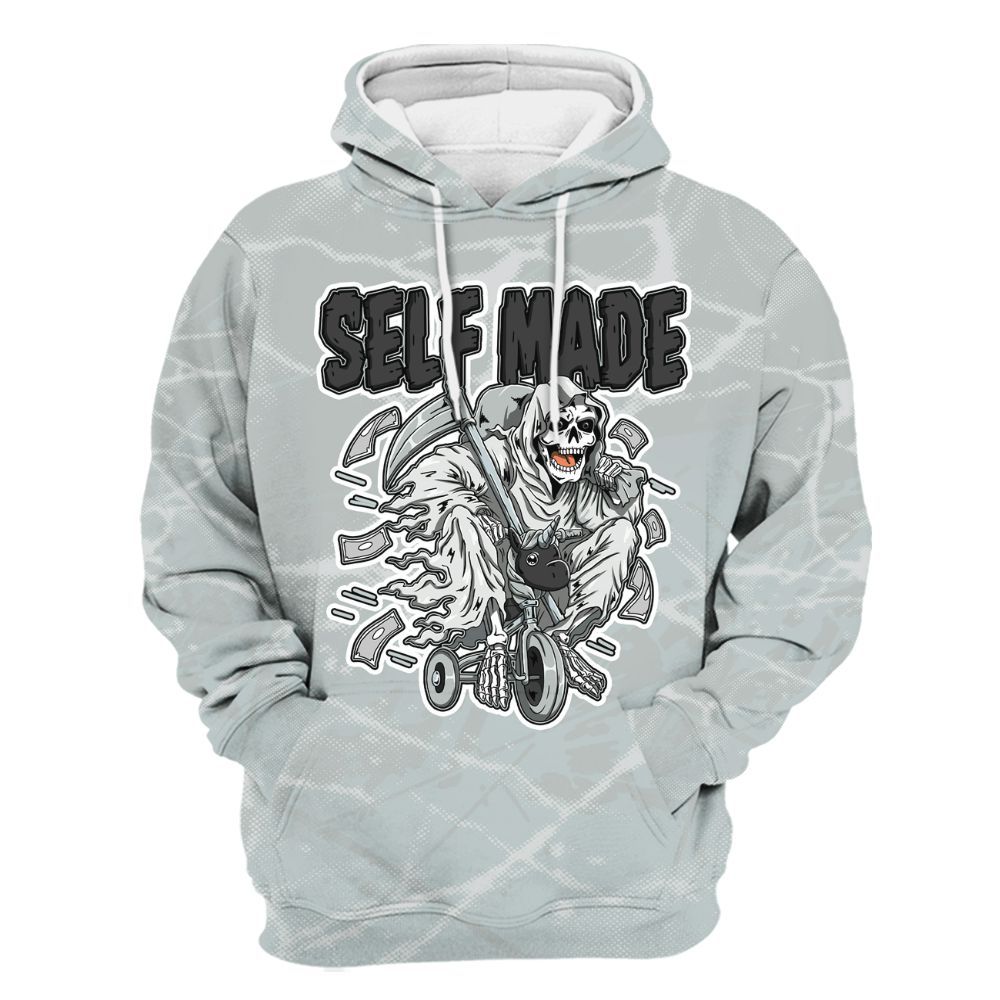 Hoodie To Match Black Wolf Grey 12s - Self Make Skeleton Profound All Over Print