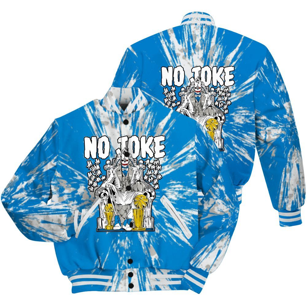 Varsity Jacket To Match Industrial Blue 4s Shirt - Ain't Joke Skeleton Luxury All Over Print