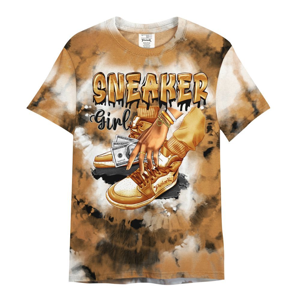 Shirt To Match Dunk Low Nature Wheat Suede - SNEAKER Girl Money Drip Tie Dye All Over Print
