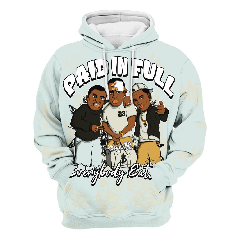 Hoodie To Match Pure Platinum 4s - Everybody Paid In Full Crayon All Over Print