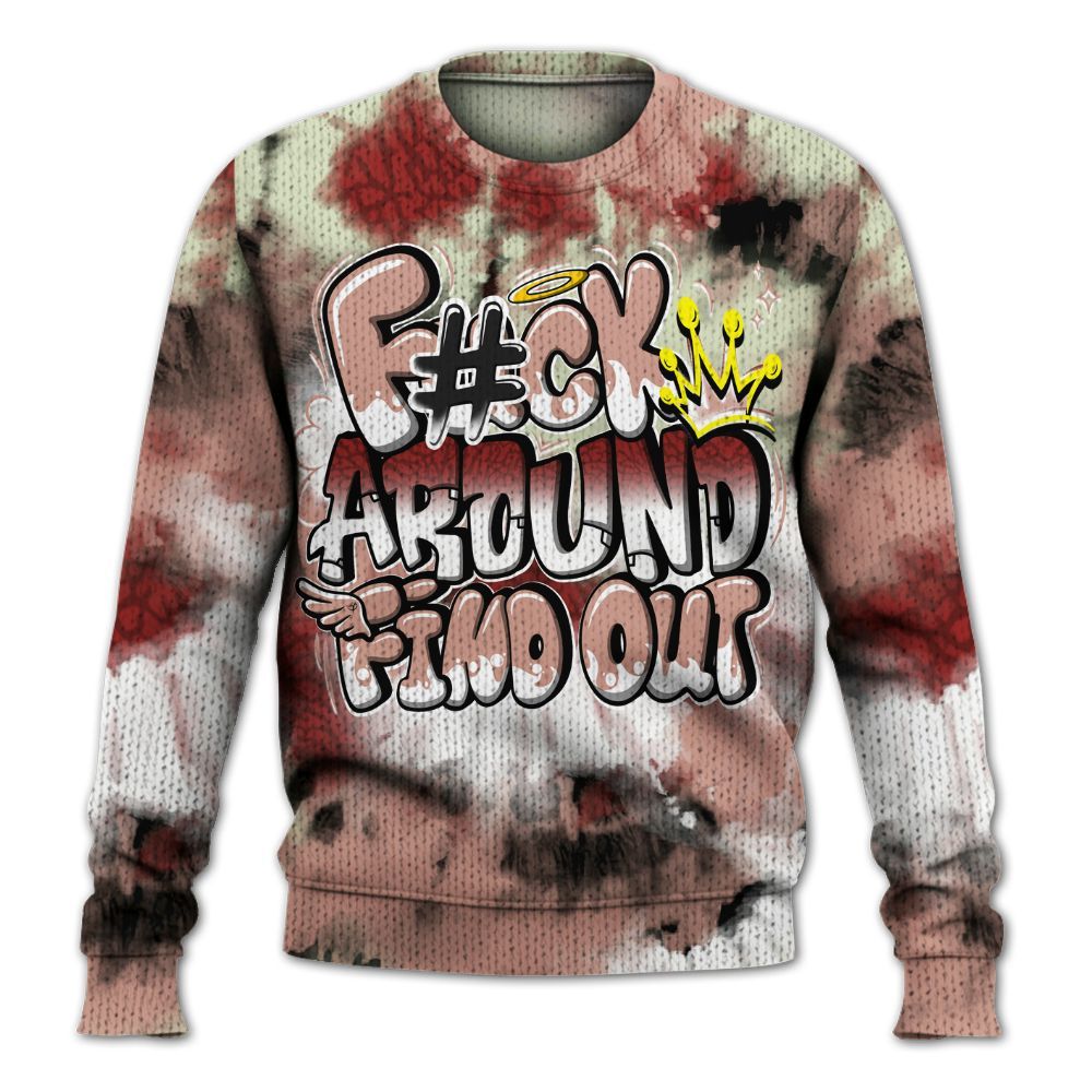 Knitted Sweater To Match Valentines Day 3s - Tie Dye FK Around Find Out