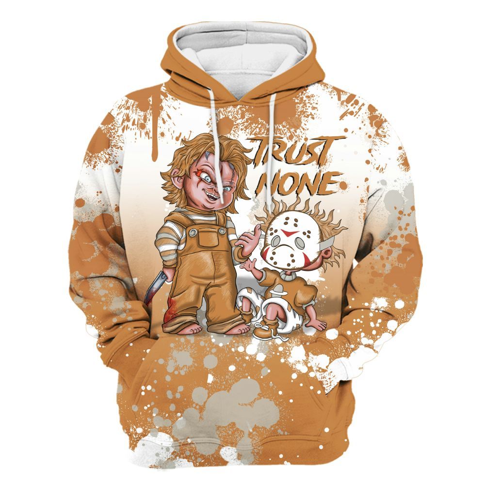 Hoodie To Match Dunk Low Nature Wheat Suede - Trust No One Scary All Over Print