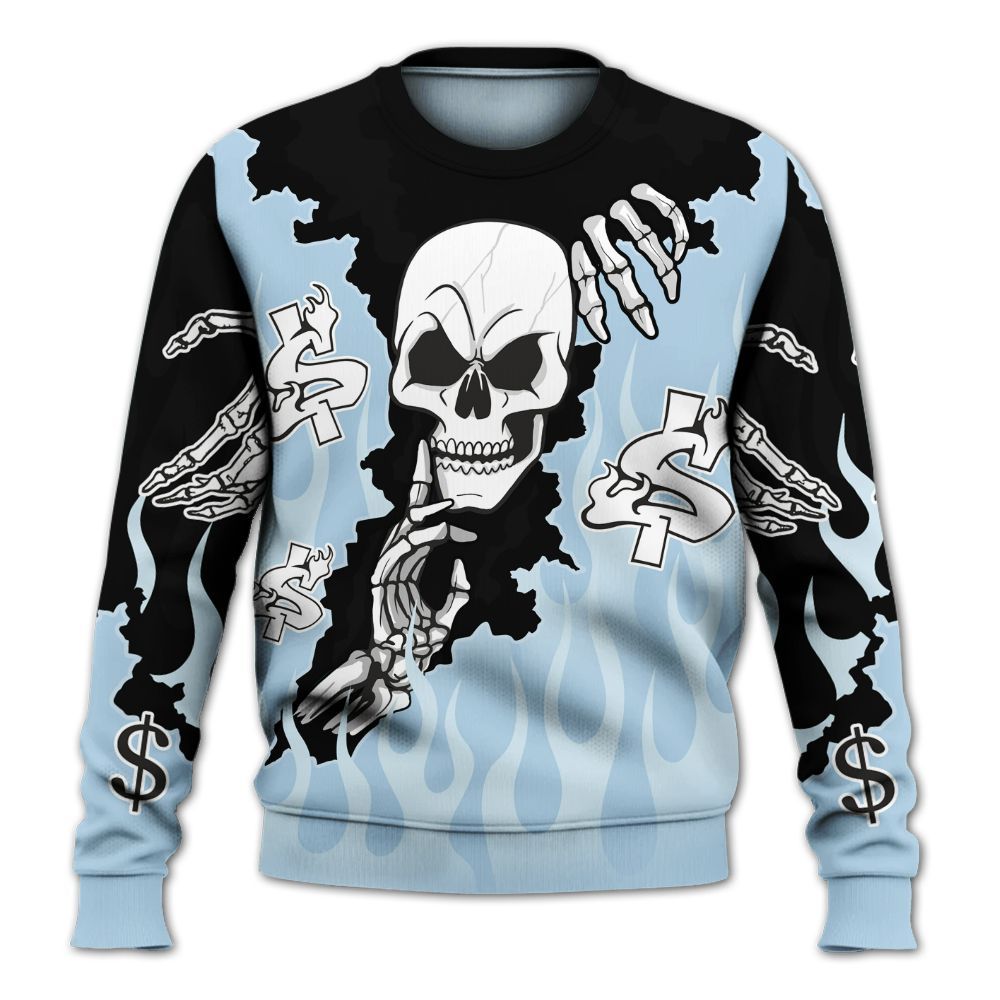 Sweatshirt To Match Foamposite One Psychic Blue - Ones Move In Silence All Over Print