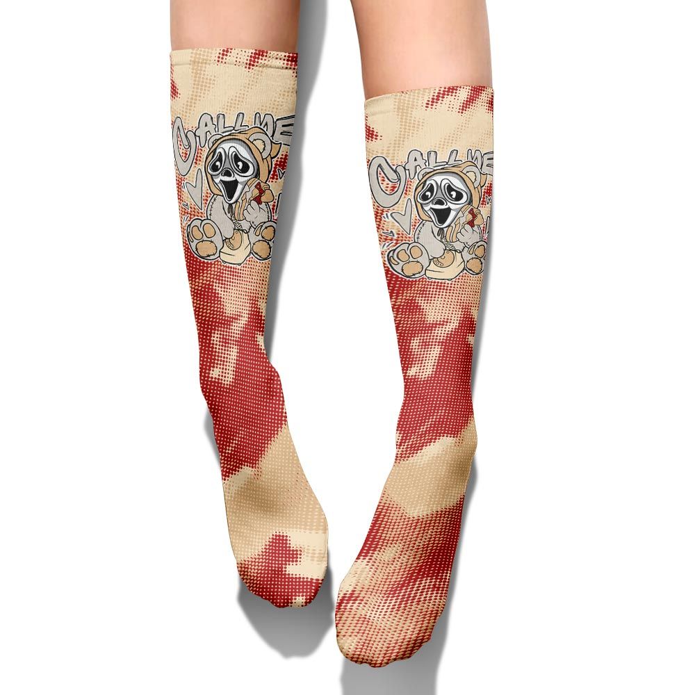 Sock To Match Dunk Low Strawberry Waffle - Call Me Bear Halloween Abstract Halftone