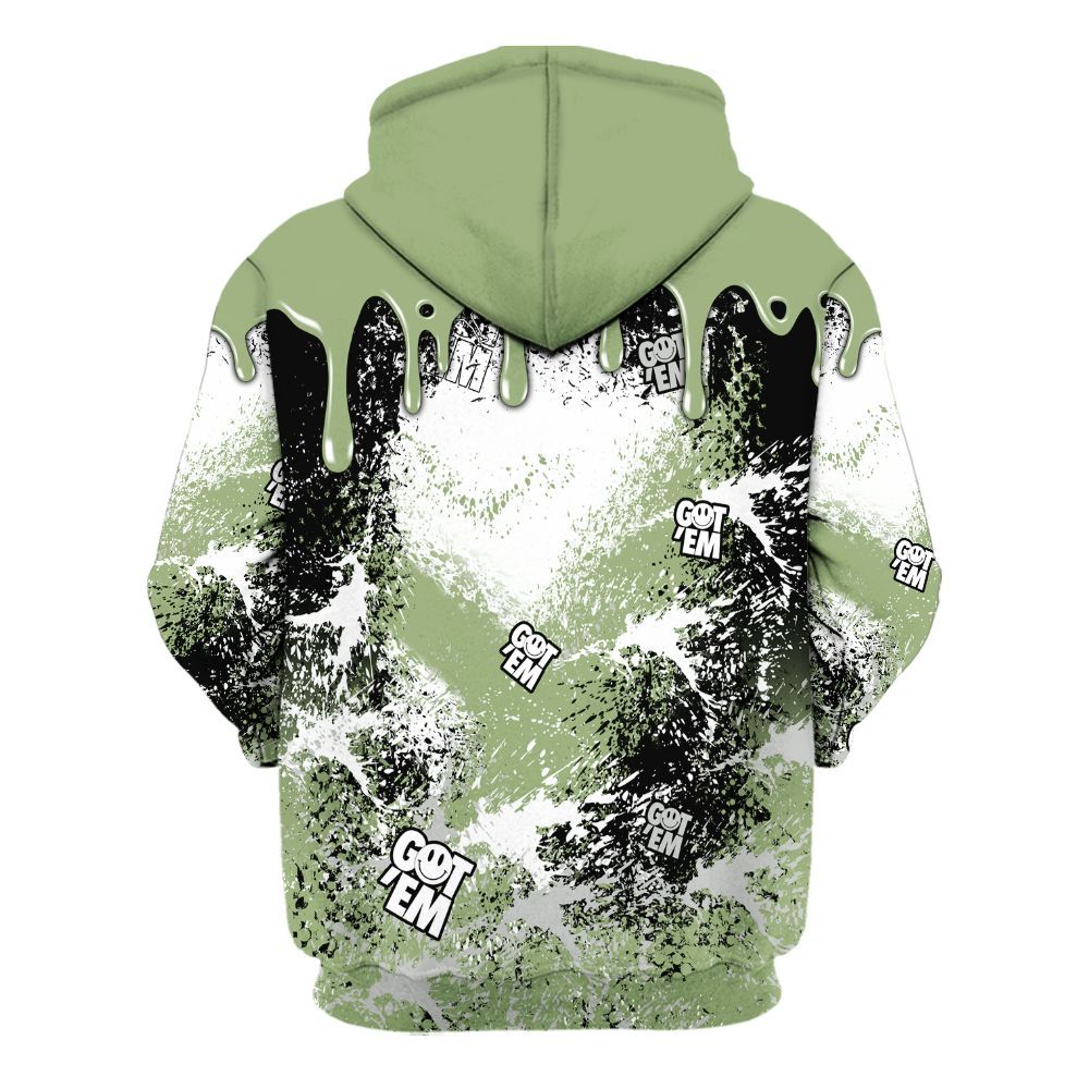Hoodie To Match Oil Green 4s - Dripping 23 Drip All Over Print