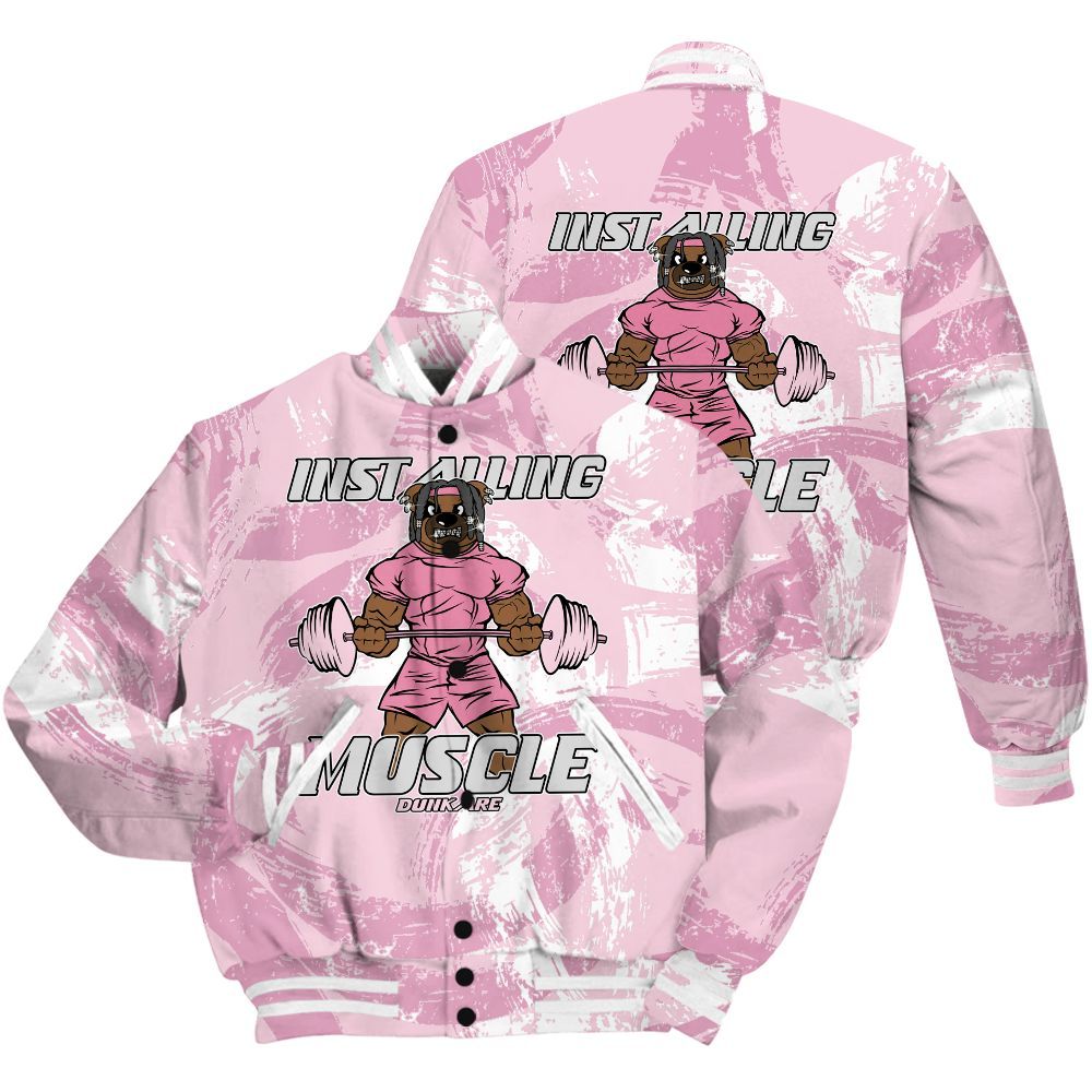 Varsity Jacket To Match Orchid 4s Shirt - Installing Muscle Bear Circle Slpash All Over Print