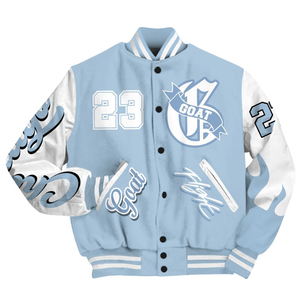 Varsity Jacket To Match Forget Me Not 4s - The G.O.A.T Flight Streetwear All Over Print