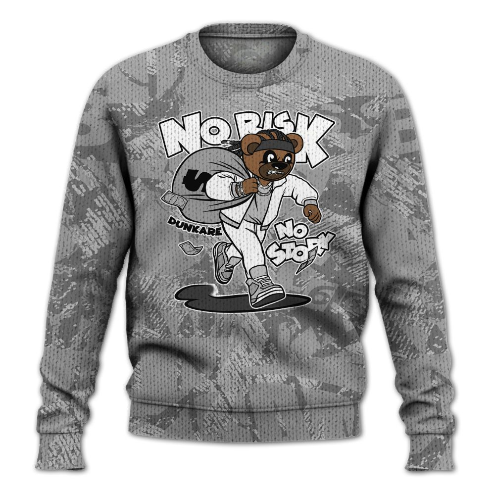 Knitted Sweater To Match Black Wolf Grey 12s - Certain Bear Abstract Graffiti