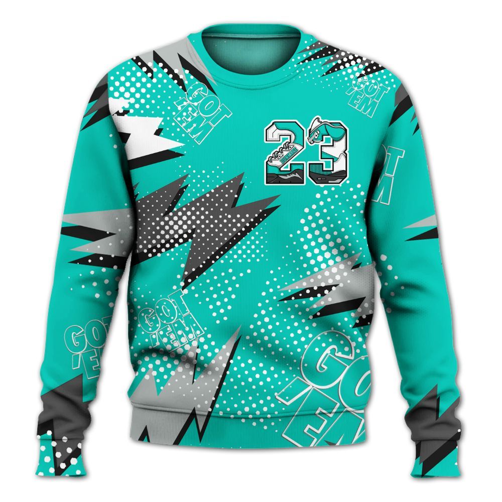 Sweatshirt To Match Air Max 95 Dark Tiffany - Custom Name Number 23 5s All Over Print