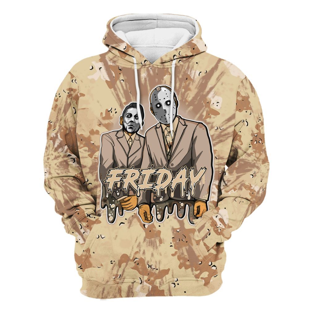Hoodie To Match Desert Camo 3s - Friday Halloween Graphic Luxury All Over Print