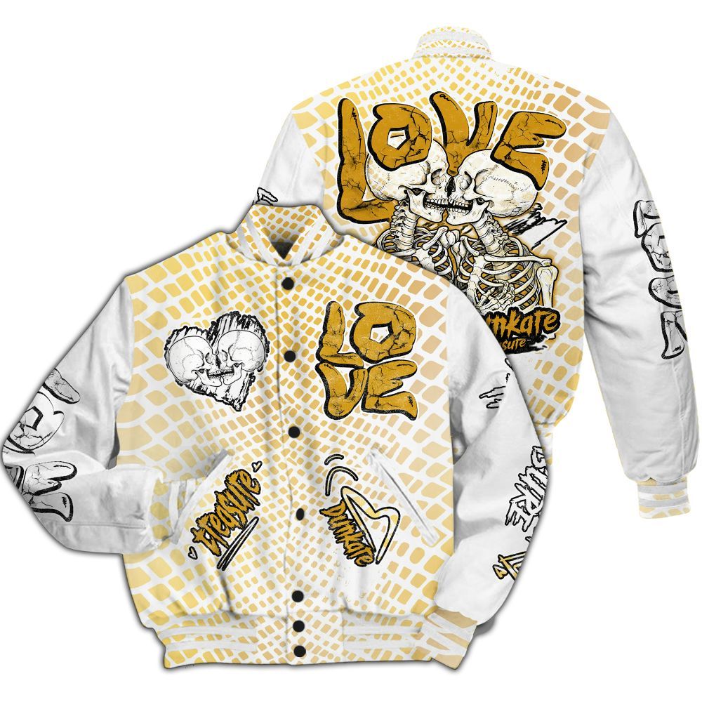 Varsity Jacket To Match Low Yellow Python 11s - Skull Bear All Over Print