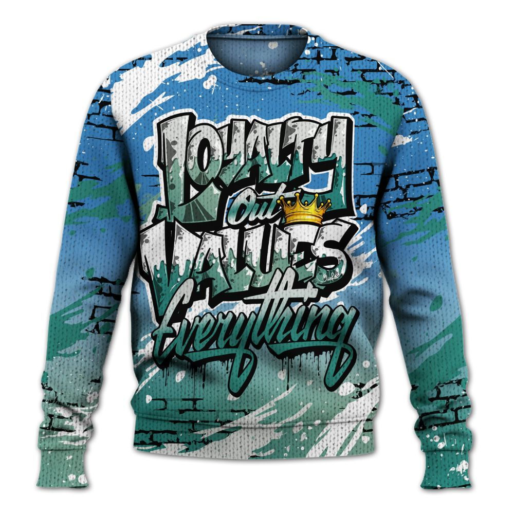 Knitted Sweater To Match Low Carolina 17s - Values Of Loyalty Drip