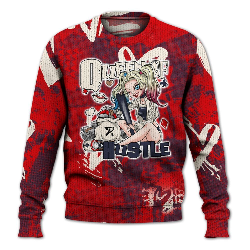 Knitted Sweater To Match Low OG Howard University 1s - Hustles Quiinn Heart Grunge