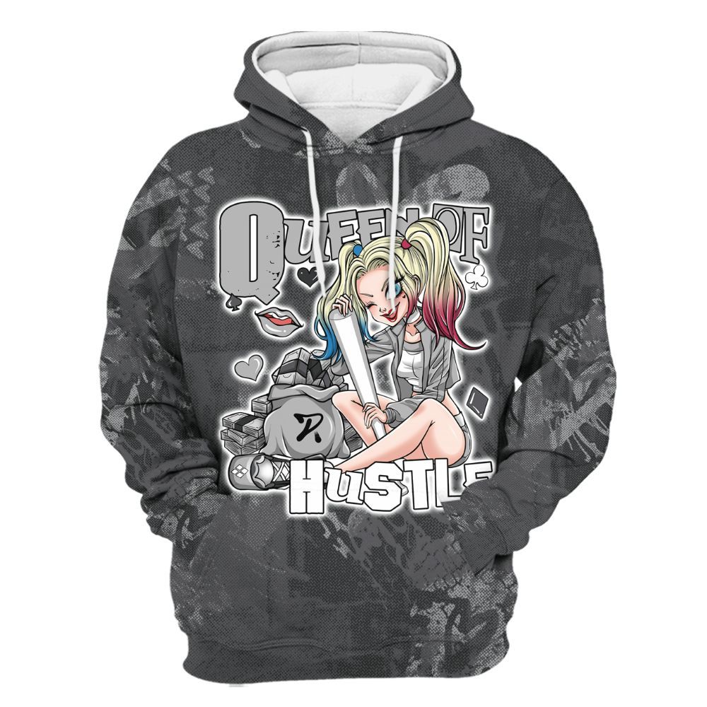 Hoodie To Match White Thunder 4s - Hustles Quiinn Heart Grunge All Over Print