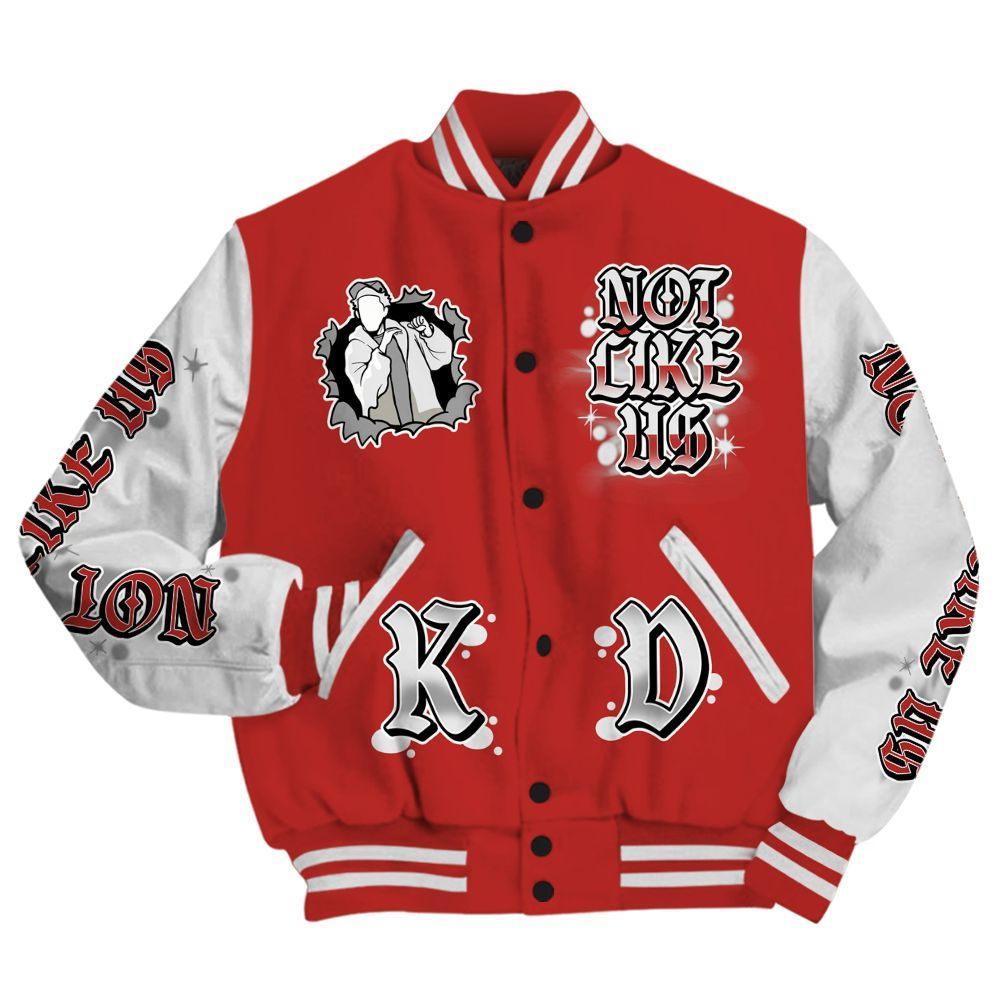 Varsity Jacket To Match Bred Reimagined 4s - None Like Us Graphic All Over Print