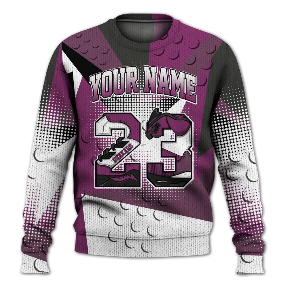 Knitted Sweater To Match Air Max Sunder Gore Tex Bold Berry - Poly Custom Name Number 23 5s