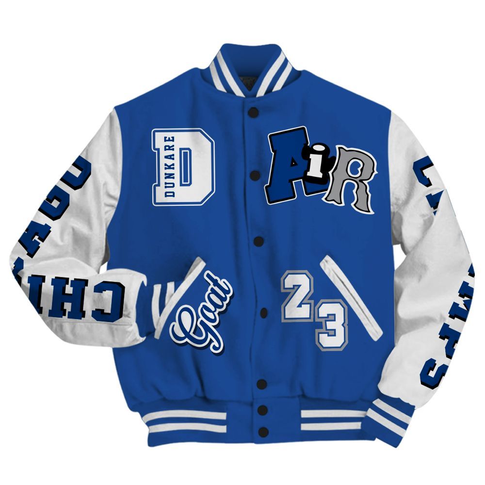 Varsity Jacket To Match High OG True Blue 1s - AIR Number 23 GOAT All Over Print