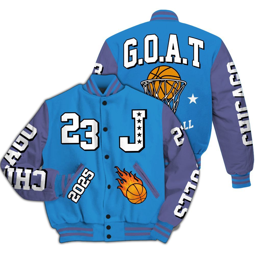 Varsity Jacket To Match Hi-Res Blue 700s - Chicago 23 Basketball All Over Print