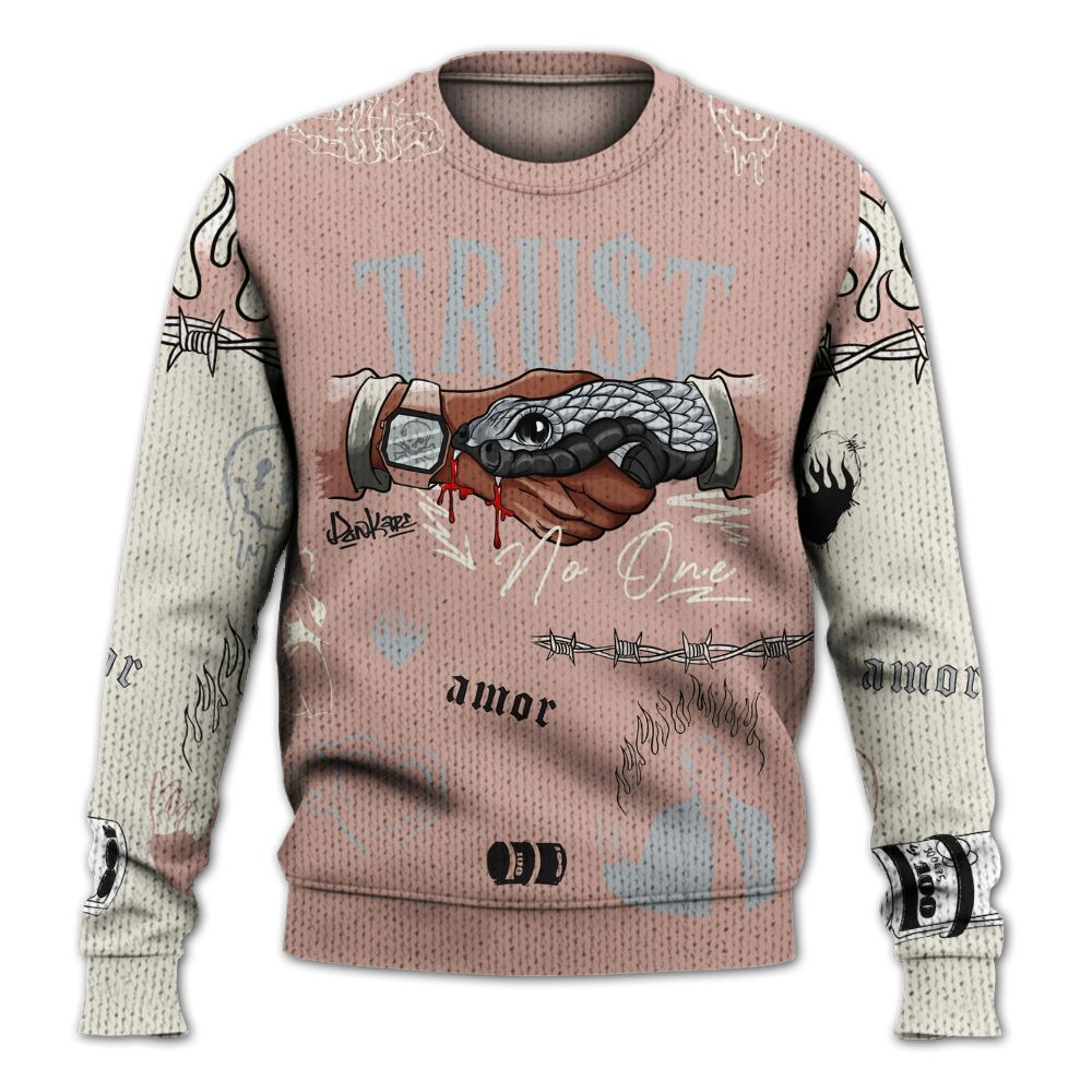 Knitted Sweater To Match Air Force Low 1 Arctic Orange - Snake Trust No One