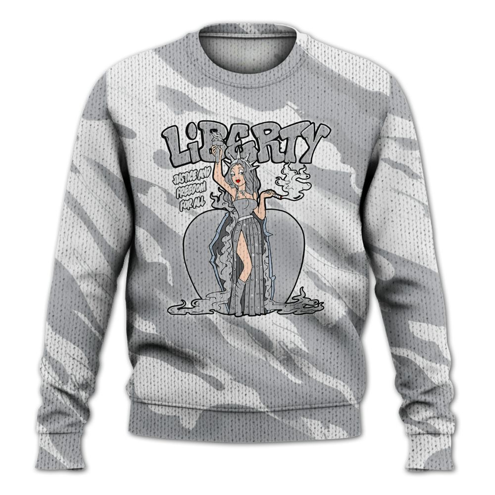 Knitted Sweater To Match Low OG Wolf Grey 1s - Midwest Cartoon Colored