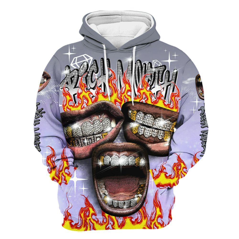 Hoodie To Match Zen Master 4s - Rich Mouth Fire Rap Retro 90s All Over Print