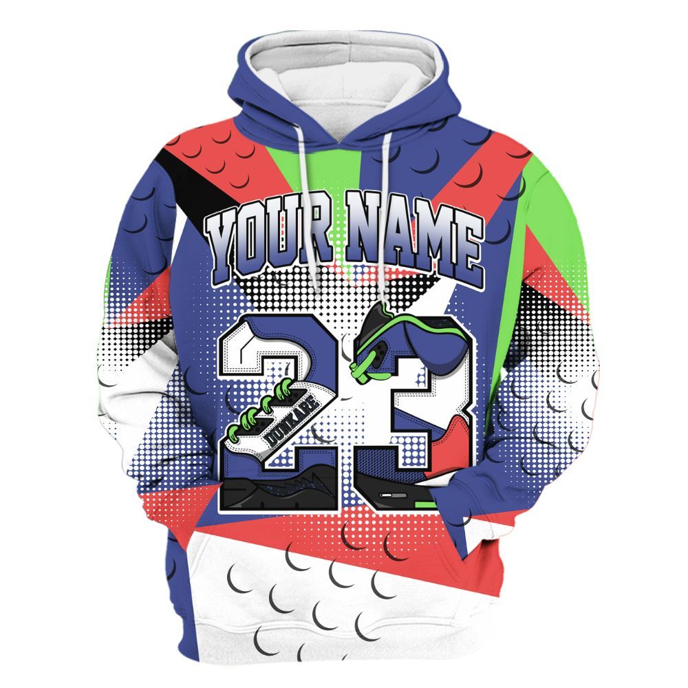 Hoodie To Match KD 4 Nerf - Poly Custom Name Number 23 5s All Over Print