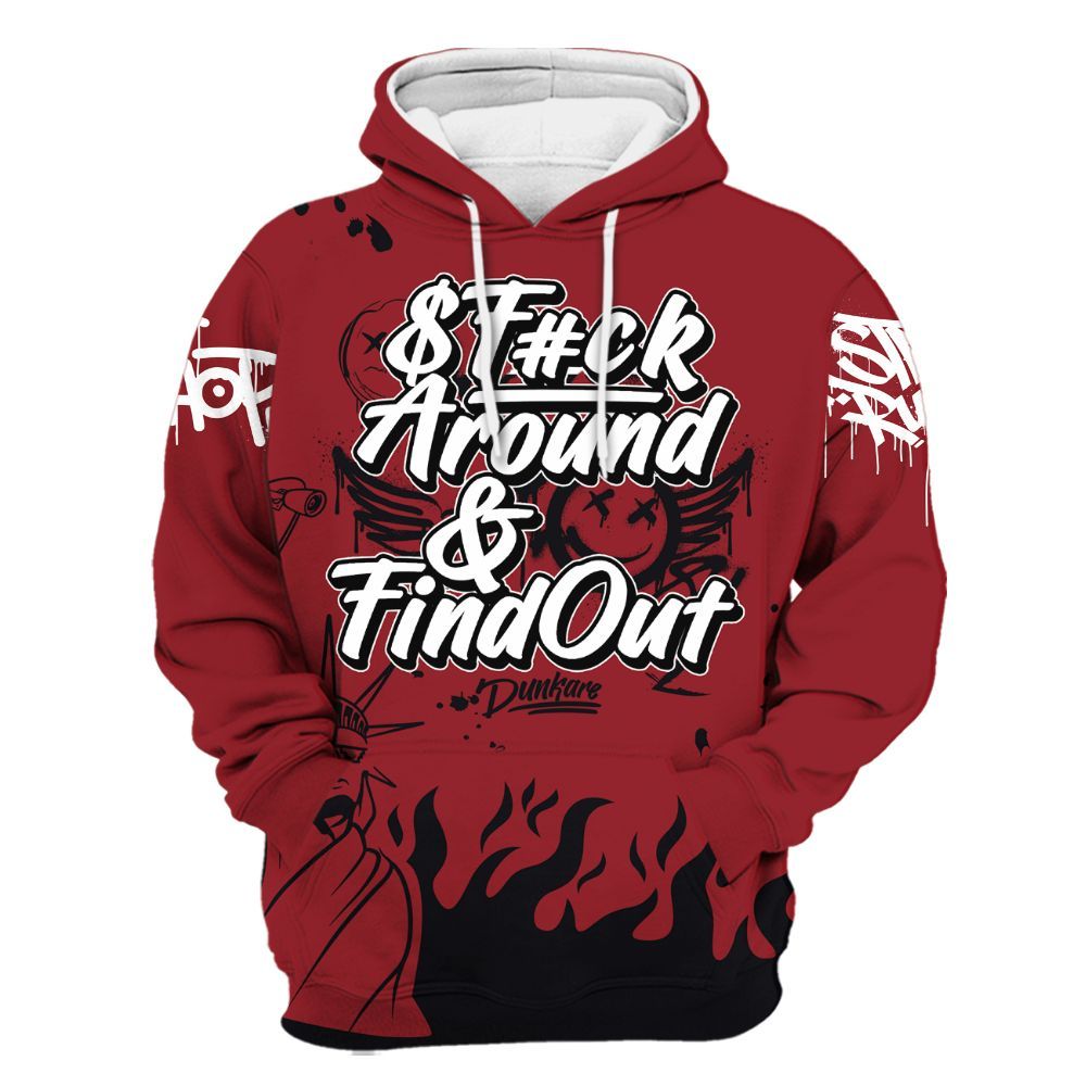 Hoodie To Match High Black Toe Reimagined 1s - Graphic Fck Around Find Out All Over Print